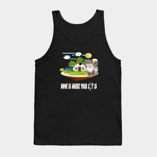 home is where your cat Tank Top